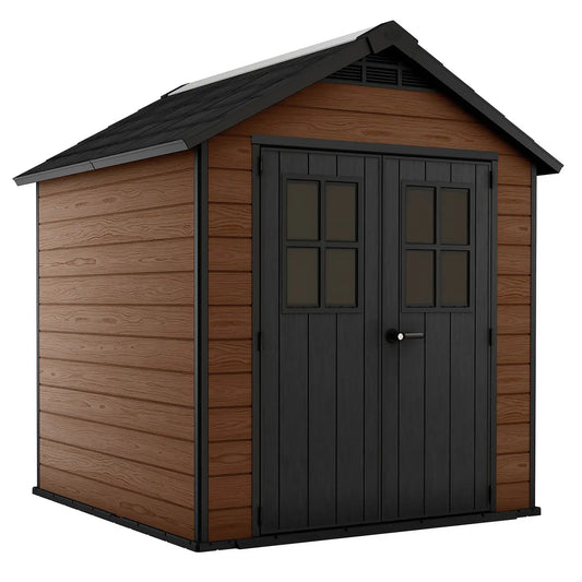 Newton 7x7ft Double Door Outdoor Apex Plastic Garden Shed