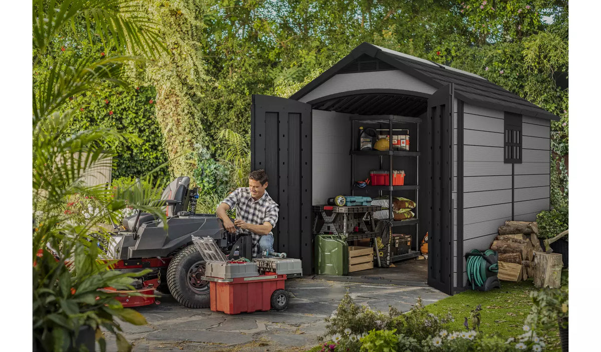 keter premier heavy plastic shed 7.5x11ft - Grey