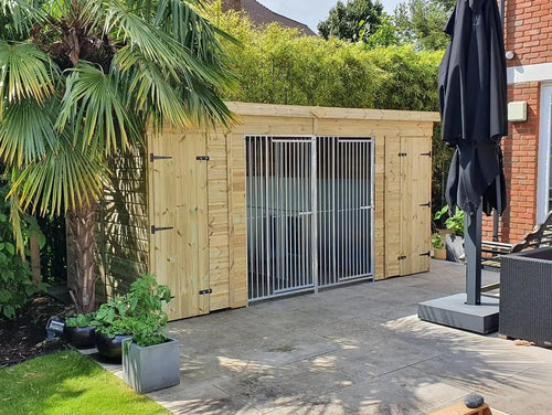 15x4ft Pent Duo Dog Kennel - Professional Installation Included