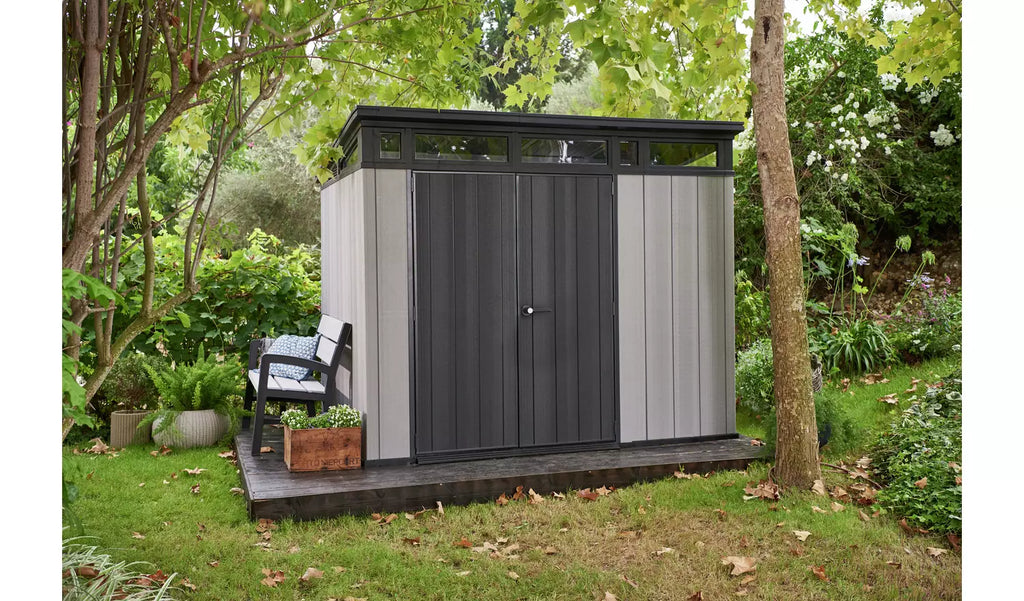 Keter Artisan 9x7ft Double Door Pent Outdoor Plastic Garden Shed