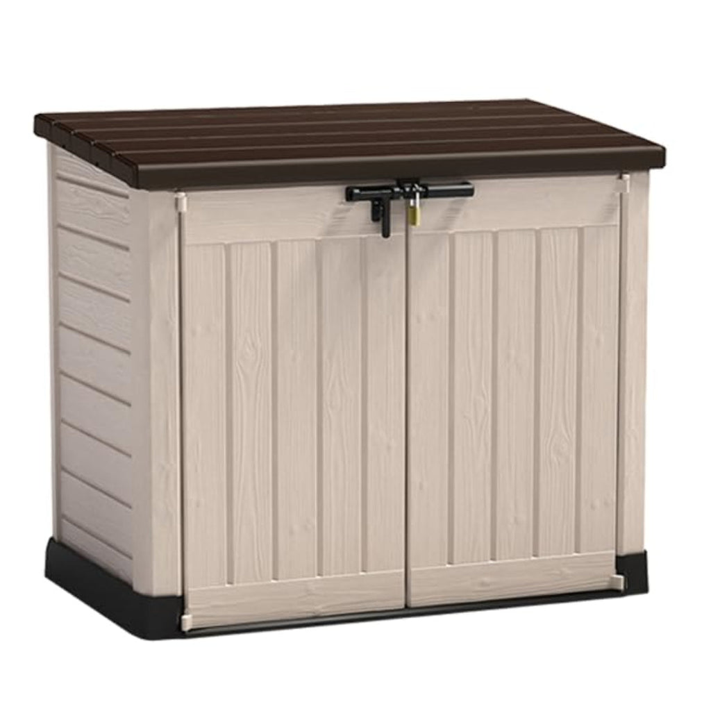 Keter Store-It Out Max Outdoor Garden Storage Shed, Beige and Brown, 145.5 x 82 x 125 cm (L x H x W)