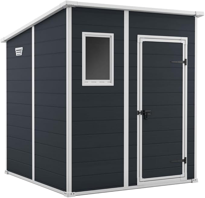 6x4ft Resin Outdoor Storage Shed - Bikes, Tools & Garden Storage