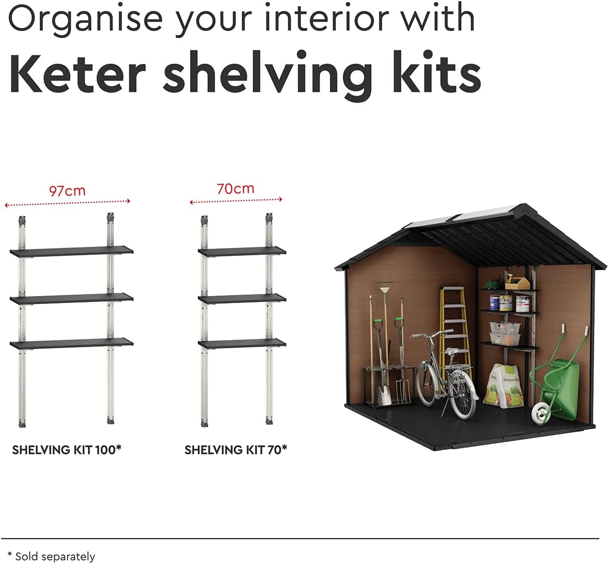 Keter Newton 7.5x9ft  Garden Shed - Brown Wood-Effect Resin Outdoor Shed