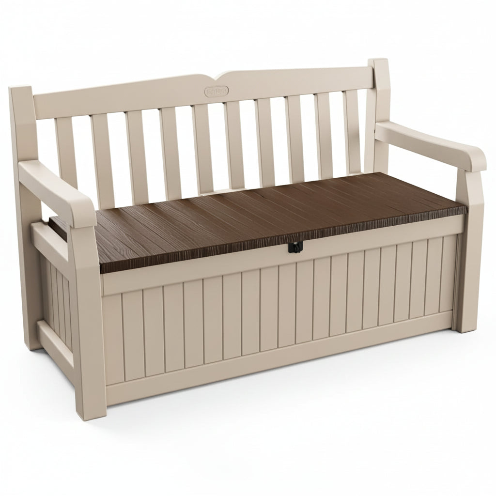 Keter Eden 265L Storage Bench - Beige And Brown