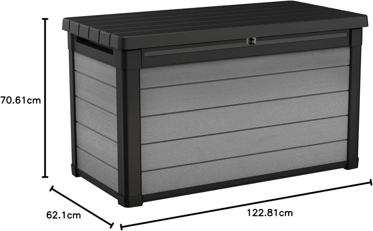 380L Denali Garden Cushion Storage Box - UV-Resistant Outdoor Storage