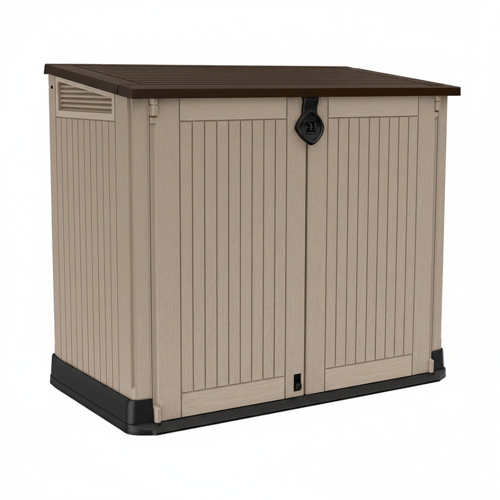 Keter Store-It Out Midi Outdoor Garden Storage Shed, Beige and Brown, 130 x 74 x 110 cm