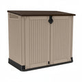 Keter Store-It Out Midi Outdoor Garden Storage Shed, Beige and Brown, 130 x 74 x 110 cm