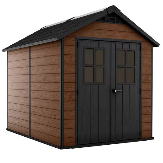 Newton 7x9ft Double Door Outdoor Apex Plastic Garden Shed