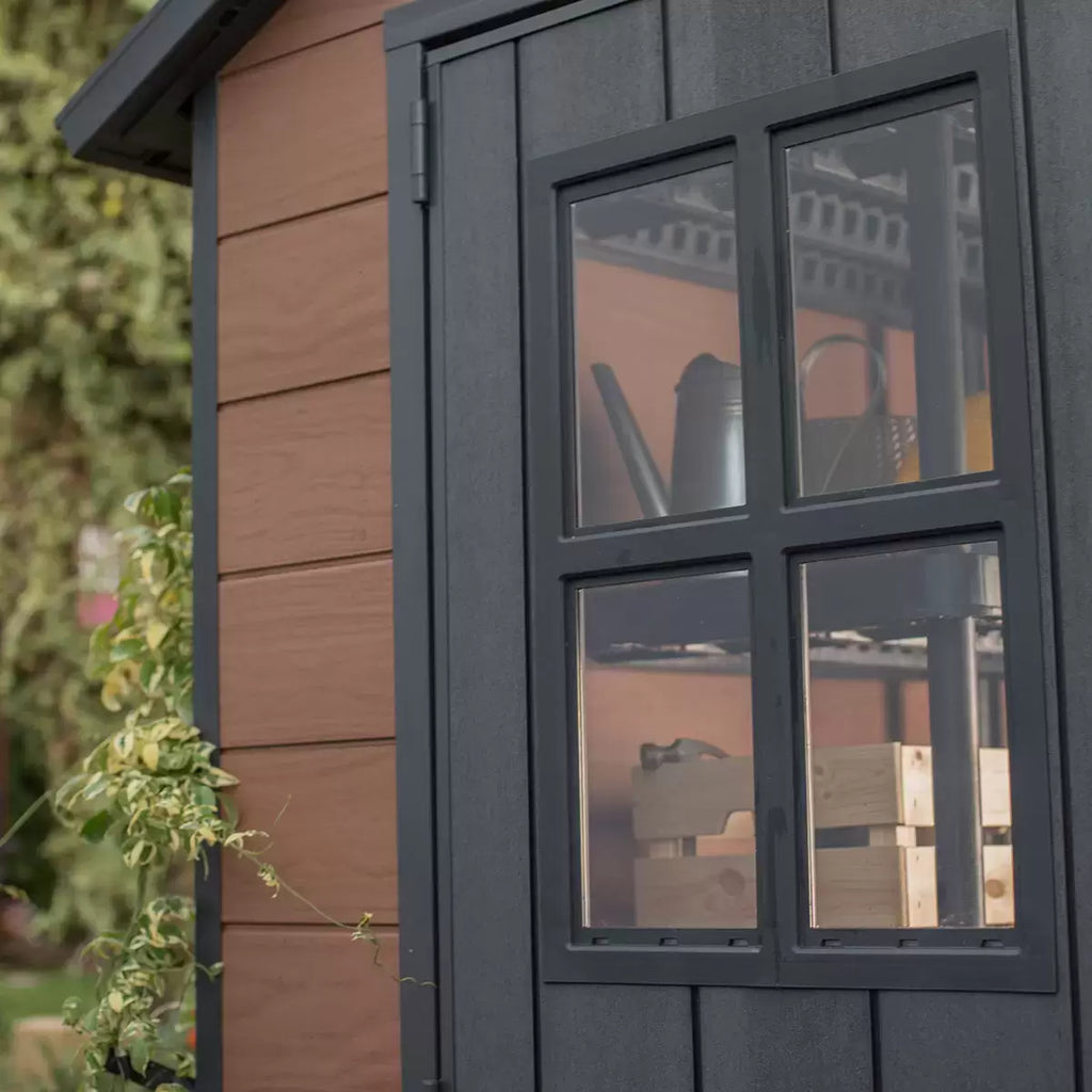 Keter Newton 7x9ft Double Door Outdoor Apex Plastic Garden Shed