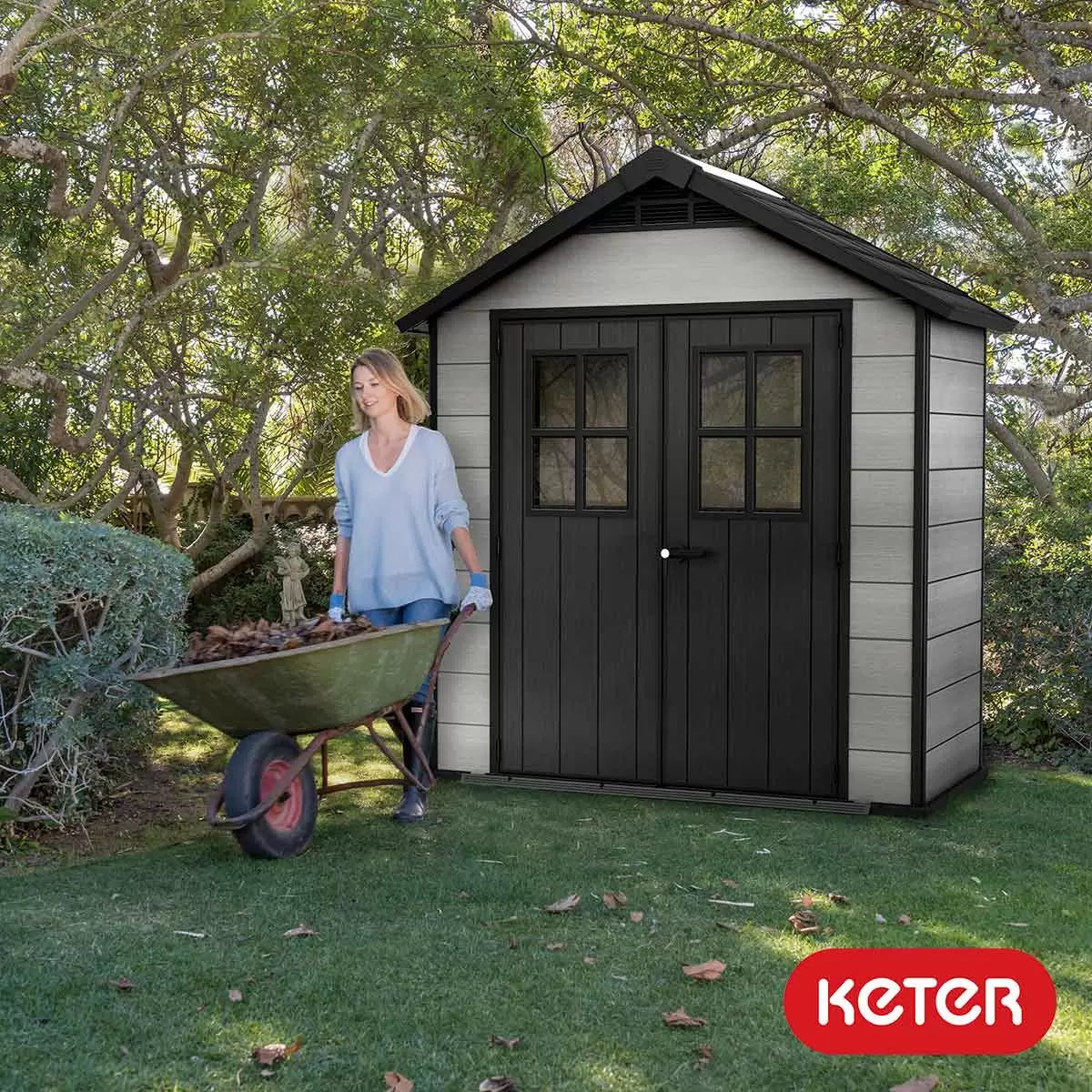 Keter Oakland Shed 7.5x4ft - Grey