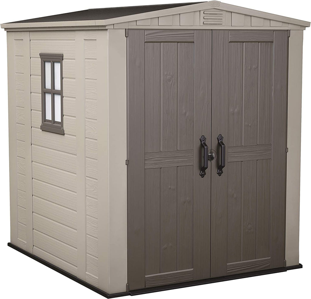 Keter Factor 6x6ft Double Door Outdoor Apex Plastic Garden Shed