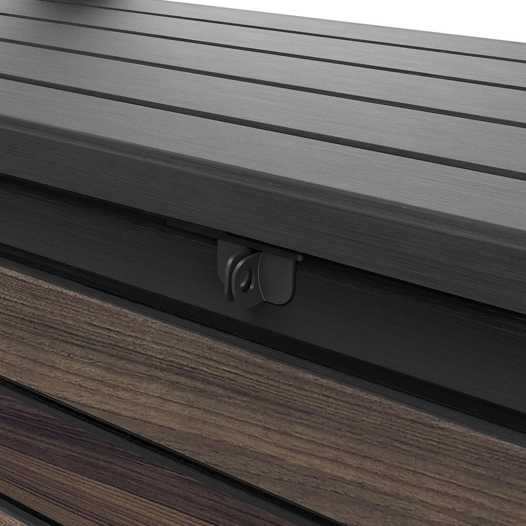 227L Outdoor Storage Bench - Seats 2, Wood-Look Resin, All-Weather